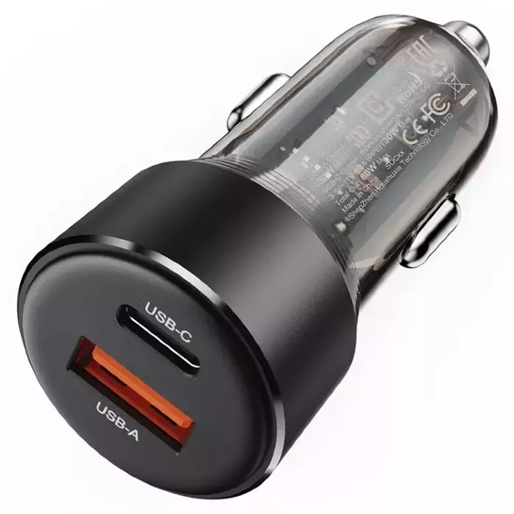 B12 60W (USB-A+USB-C) dual-port car charger
