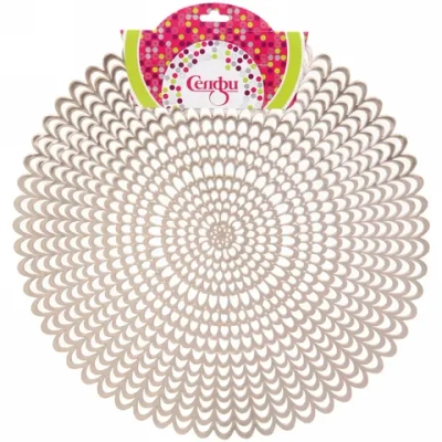 Салфетка плетеная 38см «Кружева» золото