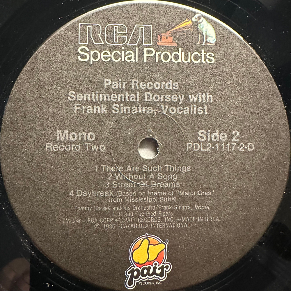 Sentimenal Dorsey With Frank Sinatra, Vocalist  2LP (США 1987г.)