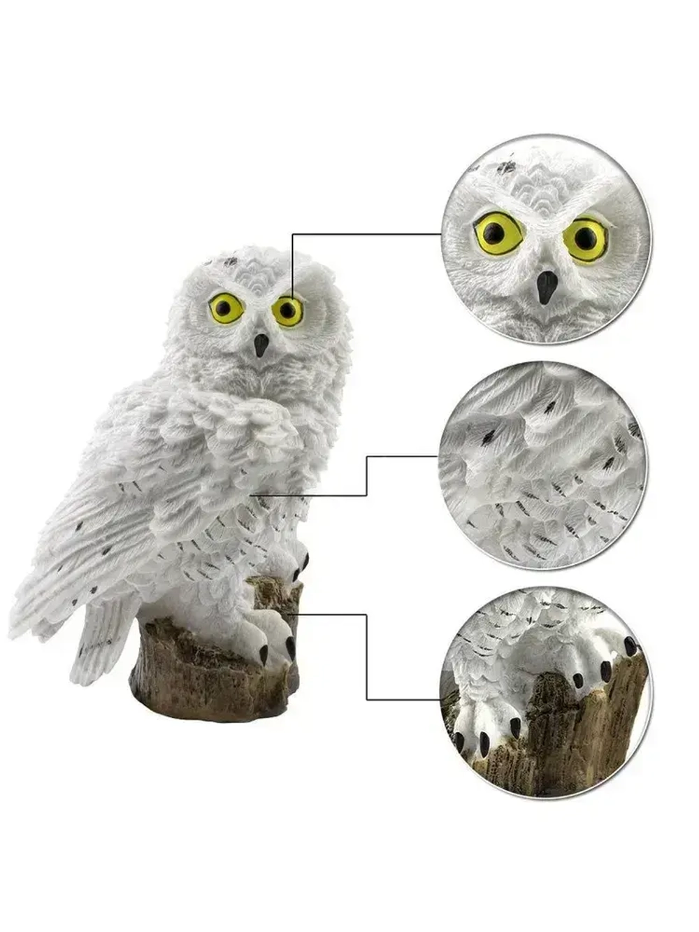 Светильник садовый на солнечной батарее уличный, фигурка садовая Сова, 1 шт.