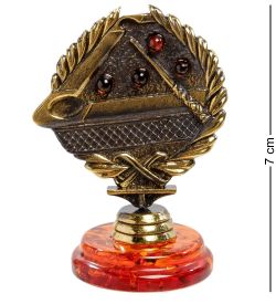 Народные промыслы AM-2071 Фигурка «Бильярд Кубок» (латунь, янтарь)