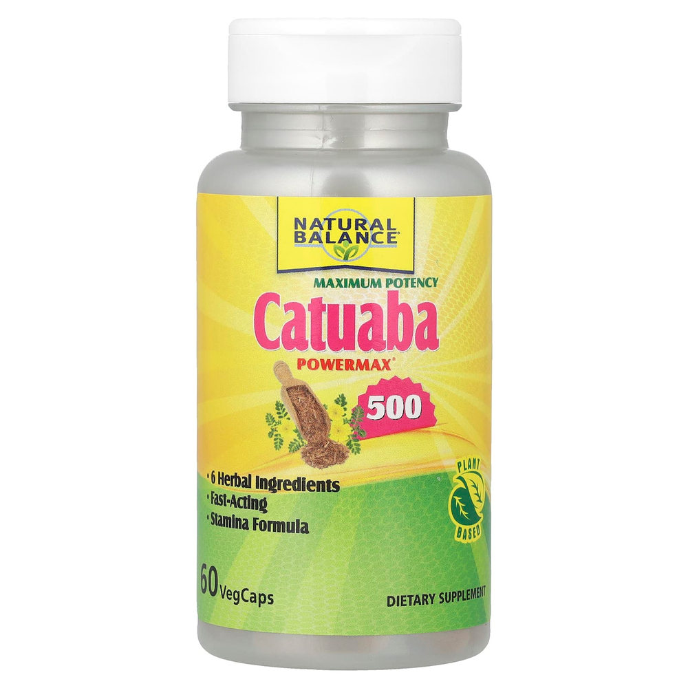 Natural Balance, Максимальная эффективность Catuaba Power Max® 500, 60 вегетарианских капсул
