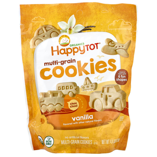 Happy Family Organics, Happy Tot®, мультизерновое печенье, для детей от 2 лет, ваниль, 125 г (4,4 унции)