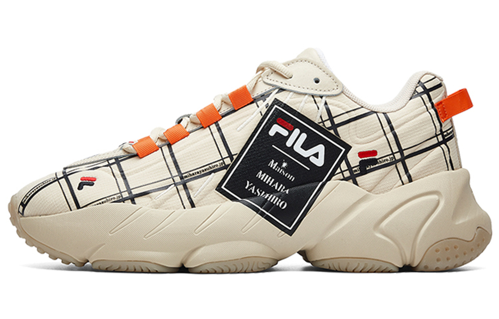 MIHARA YASUHIRO/MIHARA Yasuhiro x FILA ADE fabric synthetic leather non-slip breathable low-top running shoes men's milky white