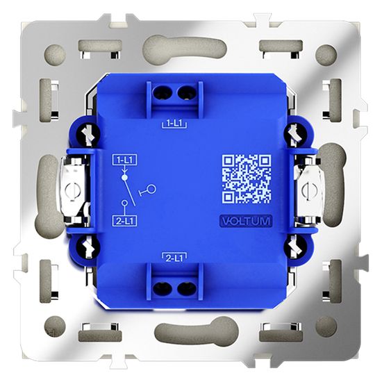 Выключатель встраиваемый VOLTUM S70 одноклавишный 10А, (сталь)