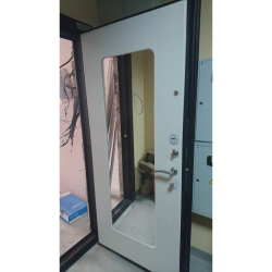 Входная дверь с зеркалом Лекс Сенатор 3К Софт графит / №37 Белый ясень