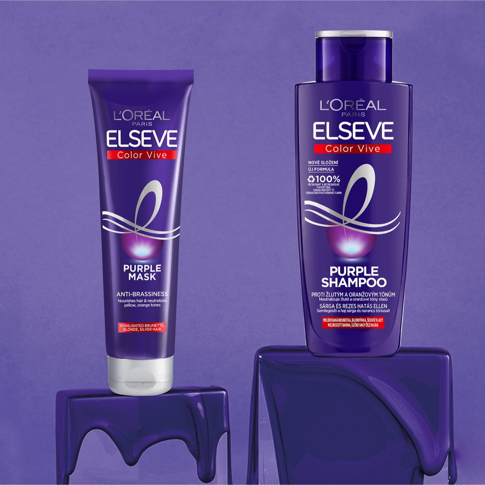 L’Oreal Paris Elseve Color-Vive Purple - питательная маска для светлых и балаяжных волос /   150  ml  / GTIN 3600523912612