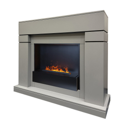 Электрокамин RealFlame Lindelse 26 GR серый, графит c очагом 3D Cassette 630 Black Panel
