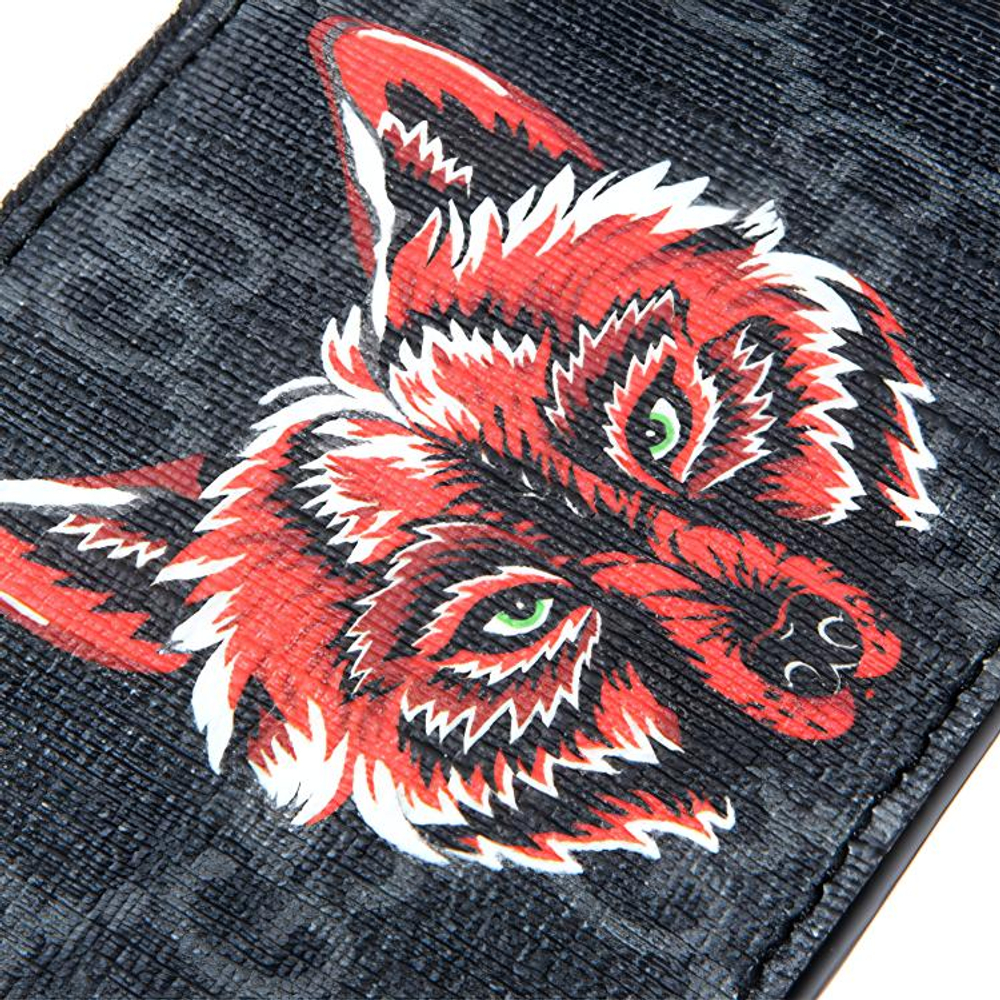 GUCCI Canvas With Leather Coin Purse, Card Holder Men"s Black Gray/Red