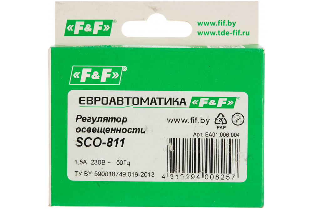 Регулятор освещенности (диммер) SCO-811 230В 1.5А IP20 (для ламп накаливания до 350Вт)