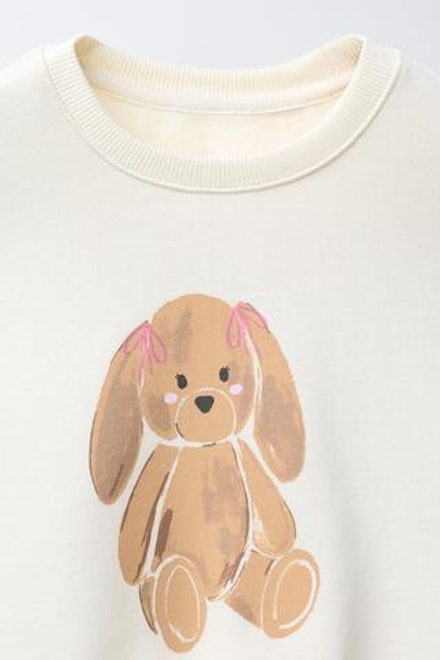 ZARA КОМПЛЕКТ ИЗ ТОЛСТОВКИ И ЛЕГИНСОВ, ЭКРЮ