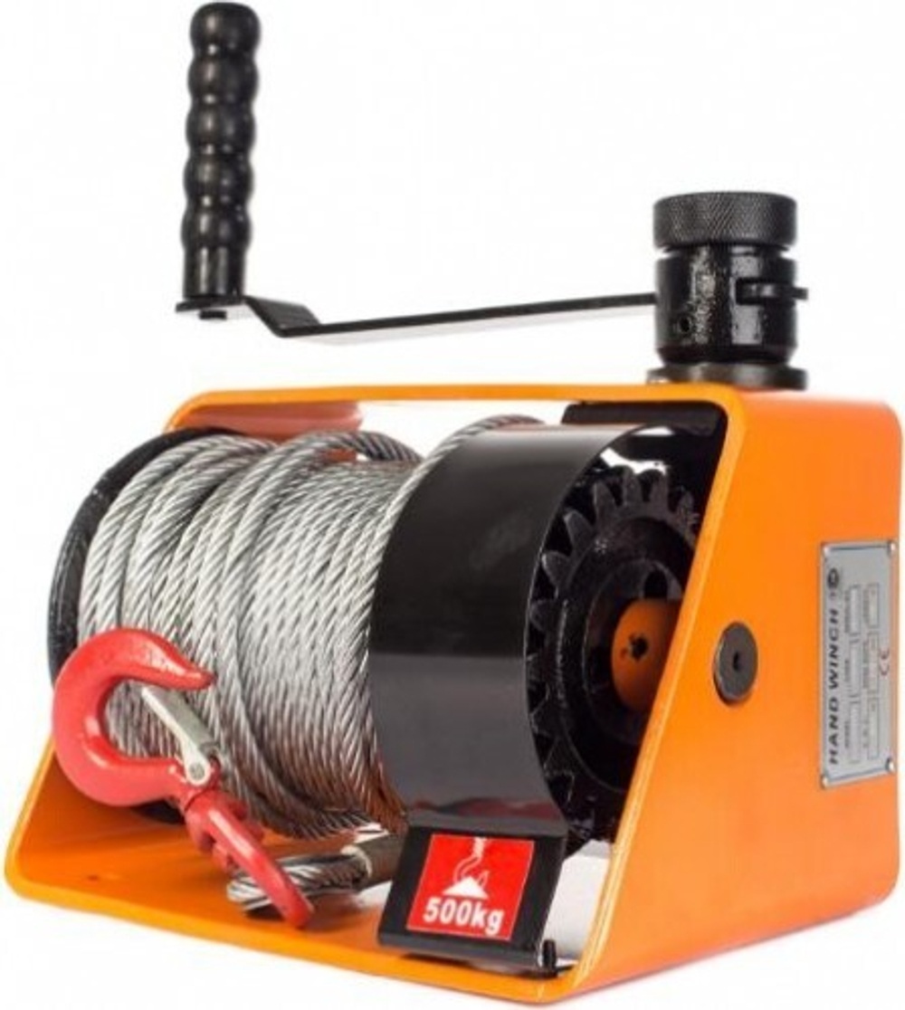 Лебедка червячная TOR VS 500 г/п 0,5 т, длина троса 25 м, 113057 113057