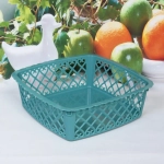 Сухарница пластиковая «Астория» 23*23*7,5см, морская волна