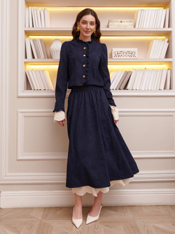 Юбка бохо вельветовая миди