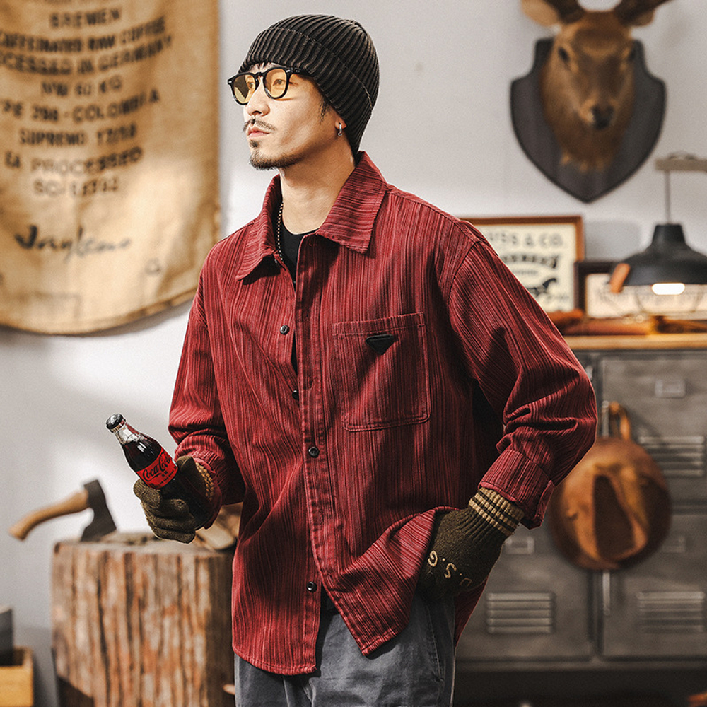 Рубашка мужская из бамбука длинный рукав весна