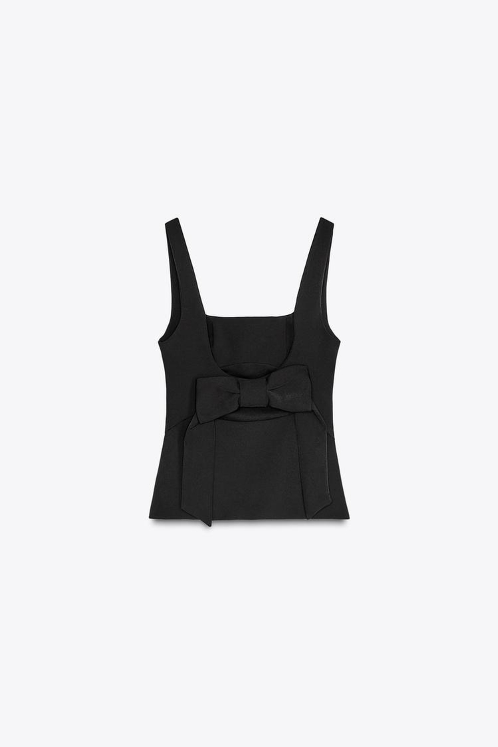 ZARA ТОП С БАНТОМ СЗАДИ, ЧЕРНЫЙ