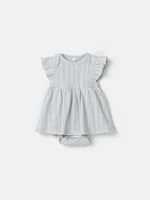 Платье-боди с крылышками "Жемчуг" из ажурного хлопка 0+