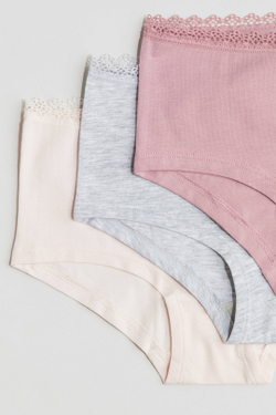 H&M Набор из пяти хлопковых трусиков, розовый