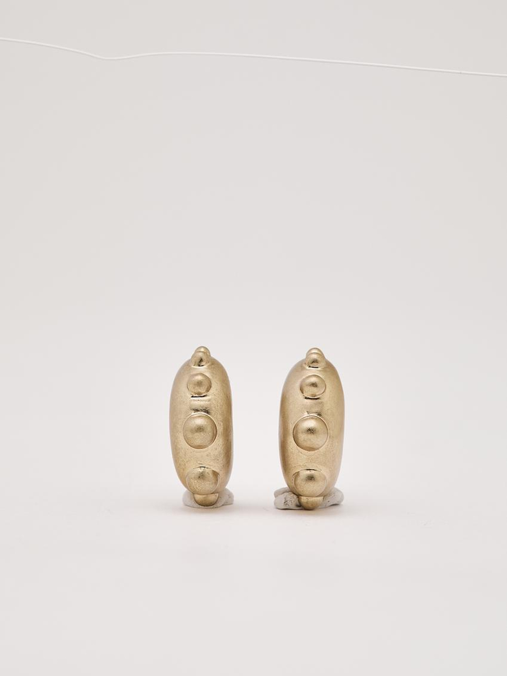 Massimo Dutti Серьги с деталями в форме пузырьков, золотистый
