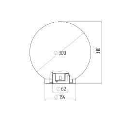 Садово-парковый светильник ЭРА НТУ 02-100-301 шар опаловый призма на опору / кронштейн IP44 Е27 max100Вт d300mm | Садово-парковые светильники