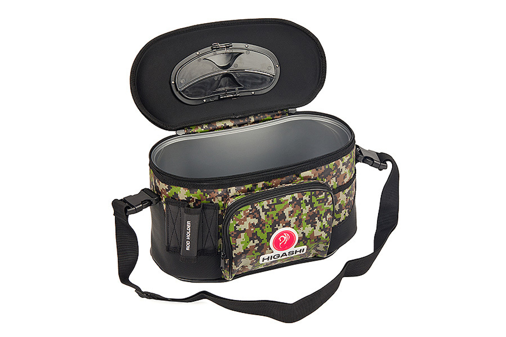 Кан рыболовный HIGASHI Live bait box 7.5L Green Digital Camo