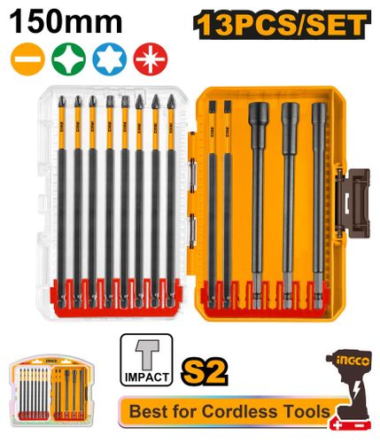 Набор ударных бит удлинённых IMPACT 13шт. S2 SUPER INGCO AKDL01306 INDUSTRIAL