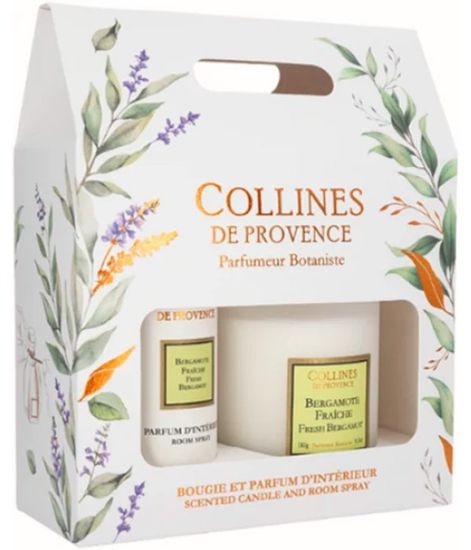 Fresh Bergamote, подарочный набор спрей и свеча Les naturelles collection, Collines de Рrovencе