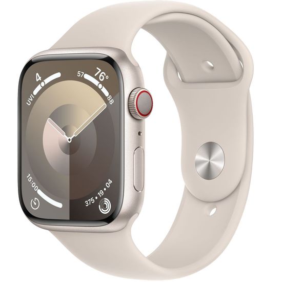 Apple Watch Series 9 GPS + Cellular 45mm Starlight Aluminium Case with Starlight Sport Band