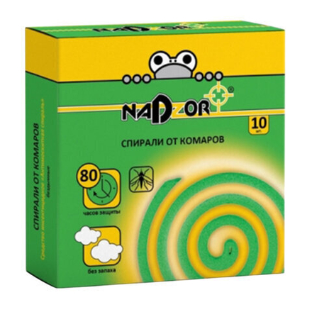 Спирали от комаров бездымные 10 шт., NADZOR, 22664