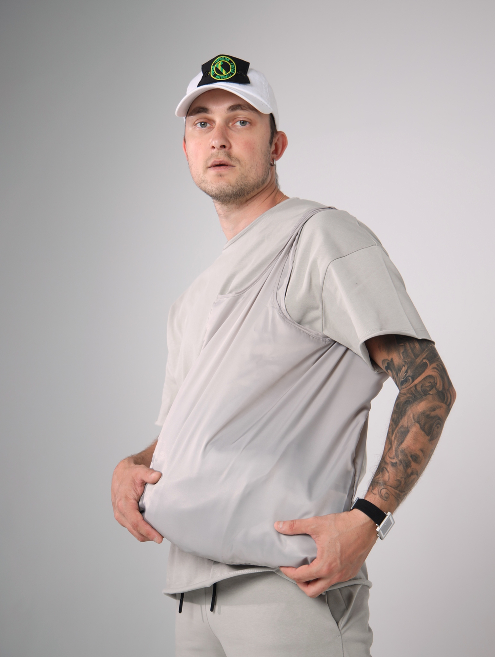 шоппер легкий из подкладки город горький серый бежевый