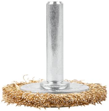 Щетка для дрели, тип "Плоская", латун. витая проволока 0,3 мм, 38 мм, блистер, CUTOP Profi