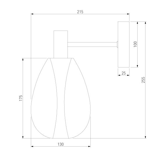 60175/1/ настенный светильник/ латунь