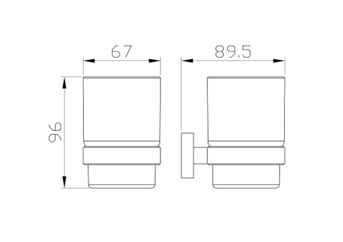 Стакан для зубных щеток с держателем WONZON & WOGHAND GRAFFITY, Темный графит (WW-9321)