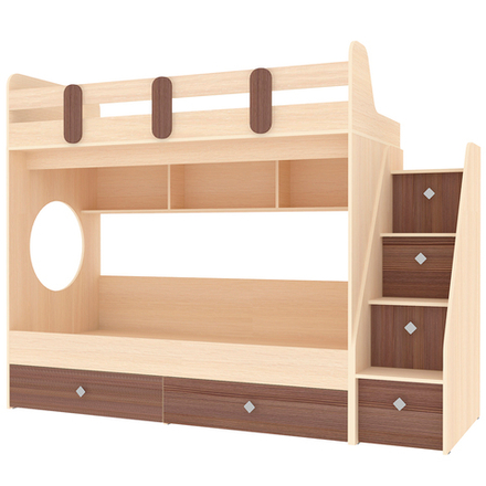 Двухъярусная кровать КарИВи Фортуна-2  Дуб Молочный Бодего Темный