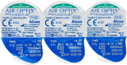 AIR OPTIX plus HydraGlyde for ASTIGMATISM Цилиндр -2.25  (Эйр Оптикс плюс хайдраглайд для астигматизма) 3 линзы