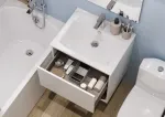 Тумба с раковиной Aquaton Форм 60 белый глянец с белым фасадом, Раковина Элина 60