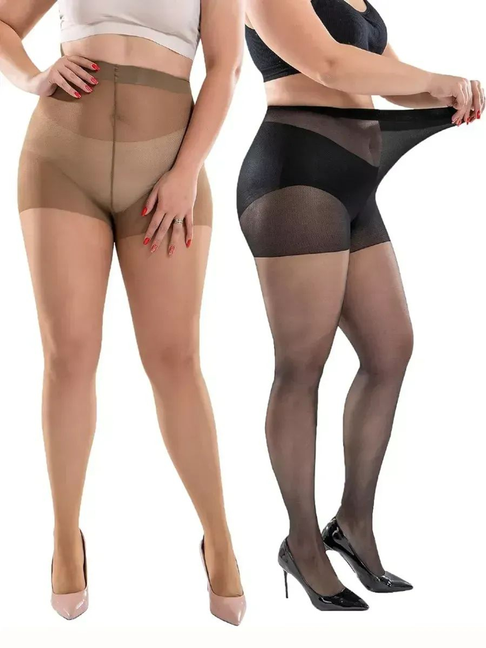 Колготки телесные большого размера 20 den для полных