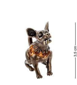 Народные промыслы AM- 506 Фигурка «Пес-барбос» (латунь, янтарь)