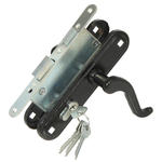 Замок врезной Зенит, ЗВ4-3.02, 00-00000480, ручка в комплект, цилиндровый, чер