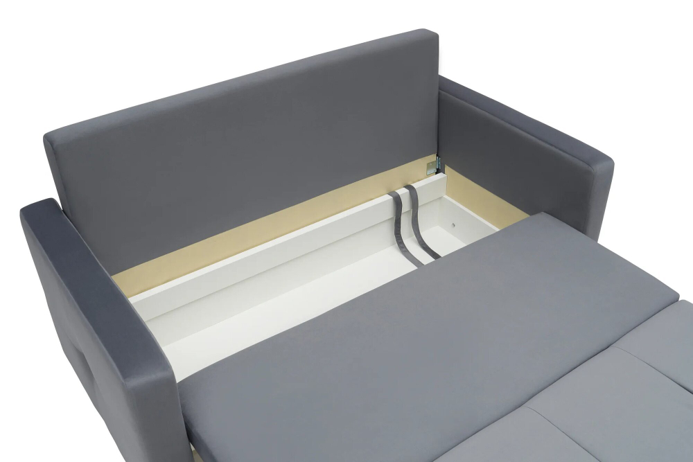 Диван Отто, шагающая еврокнижка, велюр, тёмно-серый