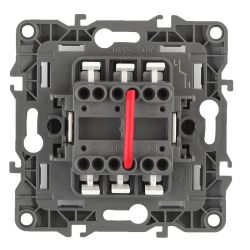 12-1004-01 ЭРА Выключатель двойной, 10АХ-250В, IP20, без м.лапок, Эра12, белый