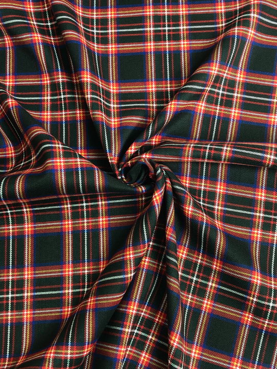 Костюмная принт клетка, красный/белый на черном