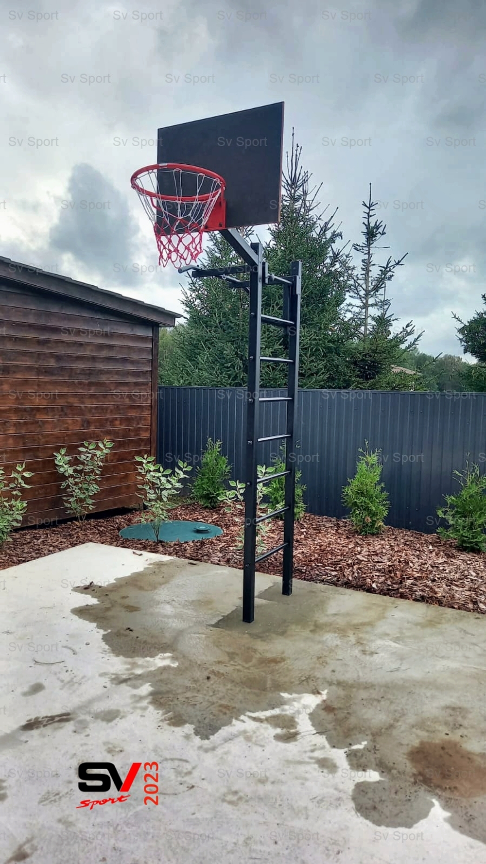 Монтаж уличной шведской стенки Sv Sport (2 вертикальных столба)