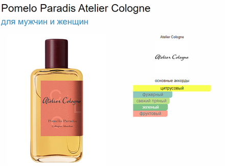 Atelier Cologne Pomelo Paradis (duty free парфюмерия)