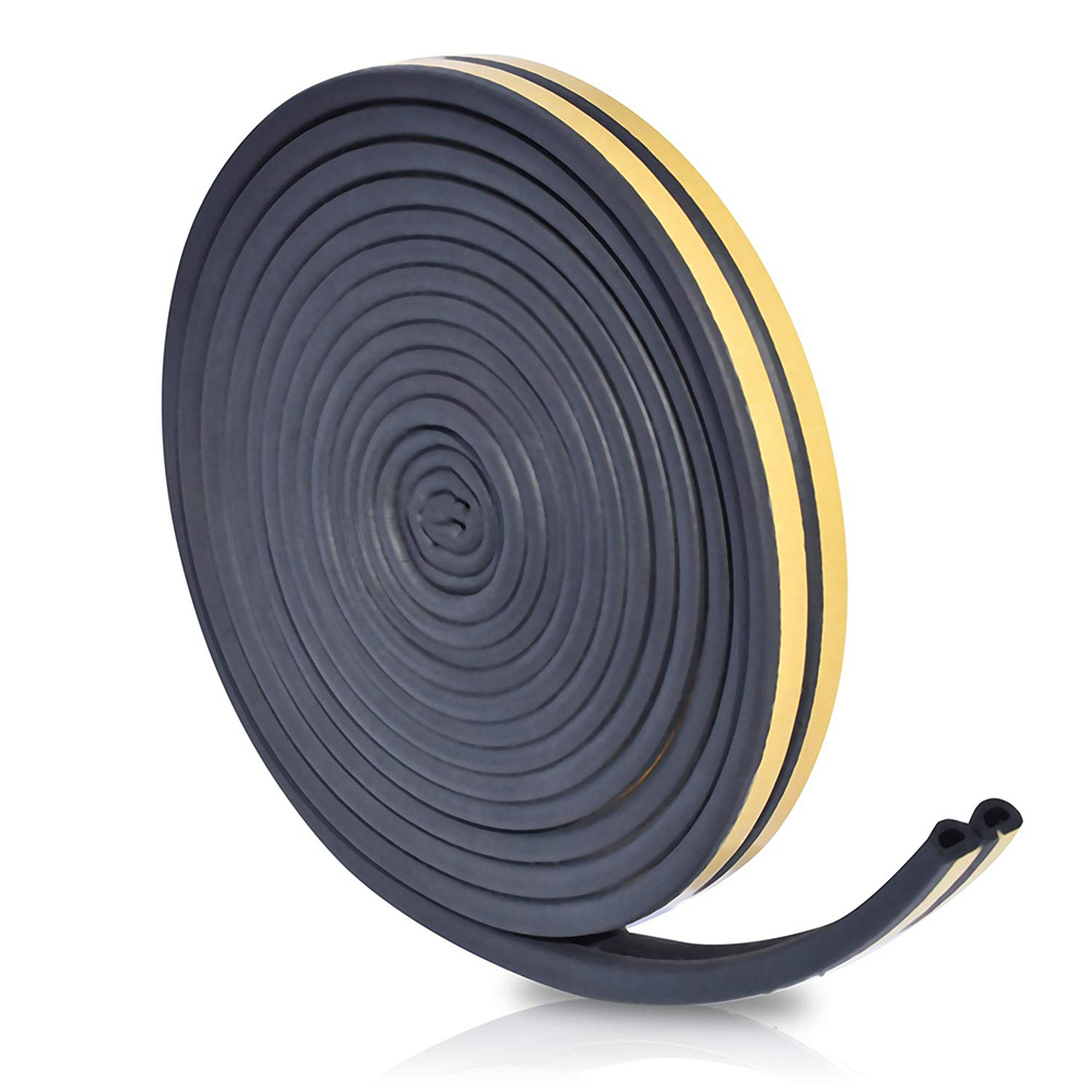 Уплотнитель P 9*5,5 мм, черный, для дверей и окон, самоклеящийся, TYTAN