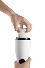 Белый вибромастурбатор с имитацией орального секса Amovibe Good Night Squeezing, Sucking & Vibrating Masturbator