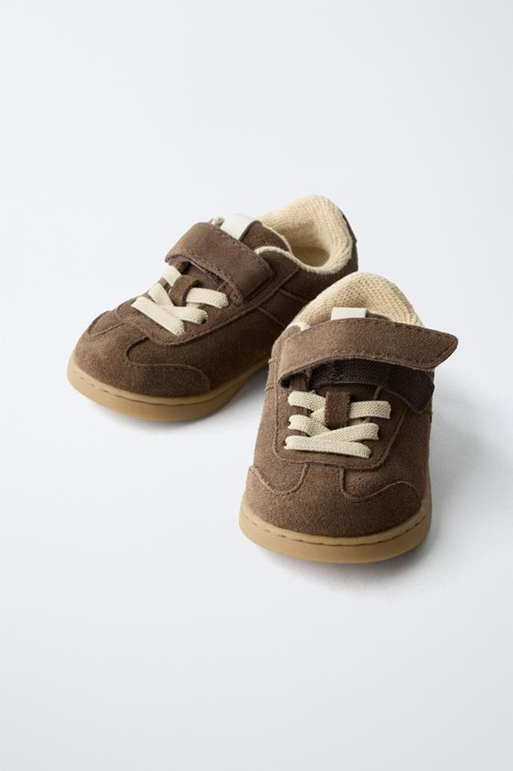 ZARA КОЖАНЫЕ КРОССОВКИ BAREFOOT, ШОКОЛАДНЫЙ