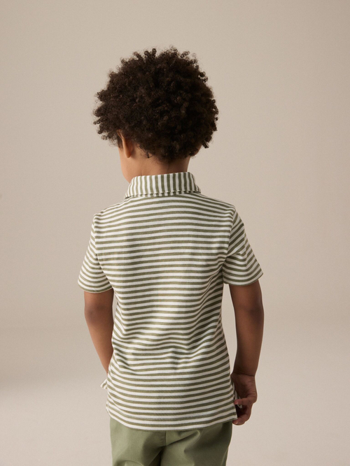 Поло для мальчика Next E66-442, Хаки, Молочный