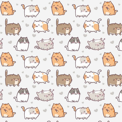 Упаковочная бумага "Котики" Каваий 70х100см
