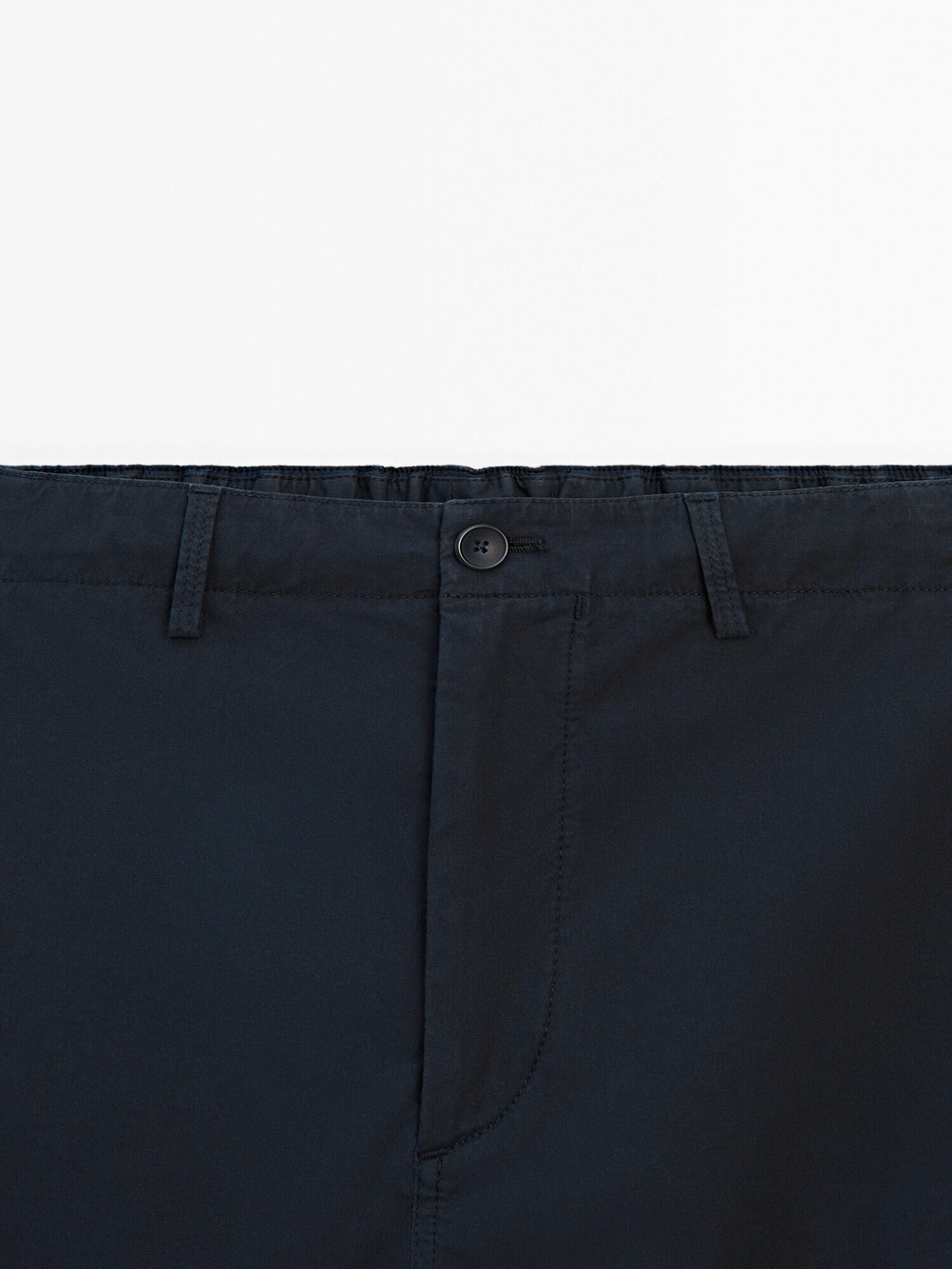 Massimo Dutti Шорты карго из смесового хлопкового поплина, темно-синий